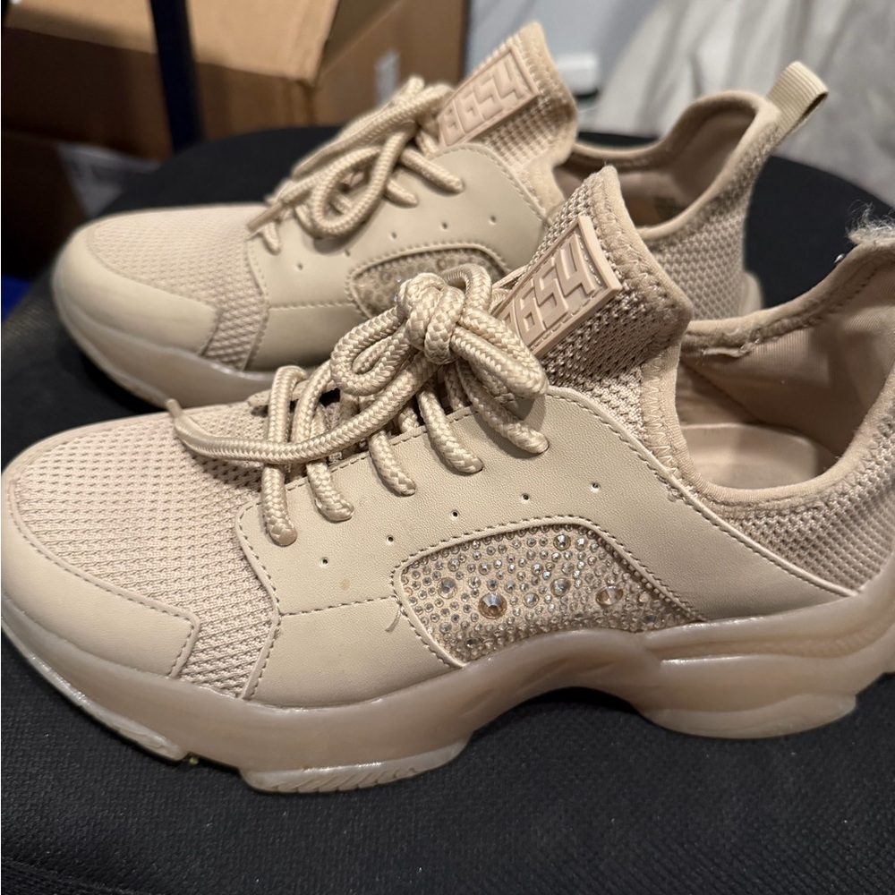 Steve Madden Beige Rhinestone Women's Sneakers